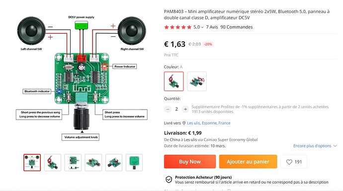 MODULE BLUETOOTH AMPLI PAM 8403