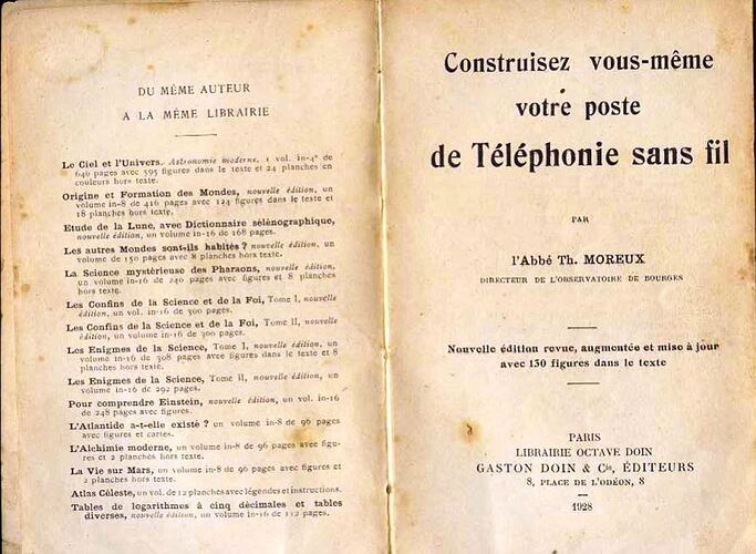 Abbé MOREUX  Ouvrages