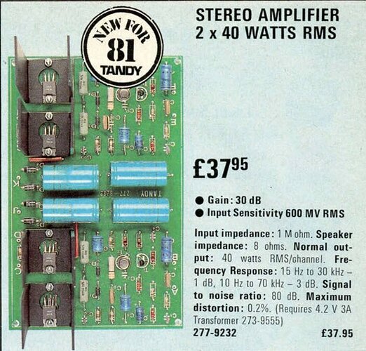 stereo amplificateur 2x40 watts
