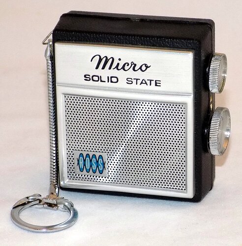 Ross Micro Solid State Keychain Radio, Model RE-210, AM Band, Made In Hong Kong, Circa 1969
