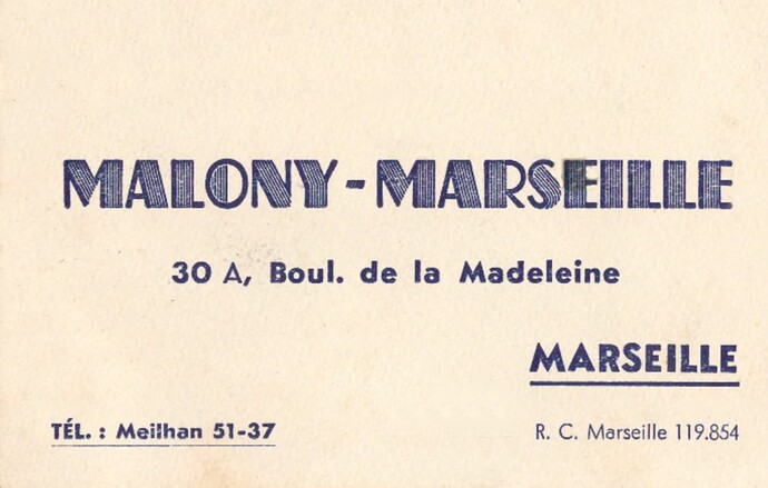 Carte de visite Malony