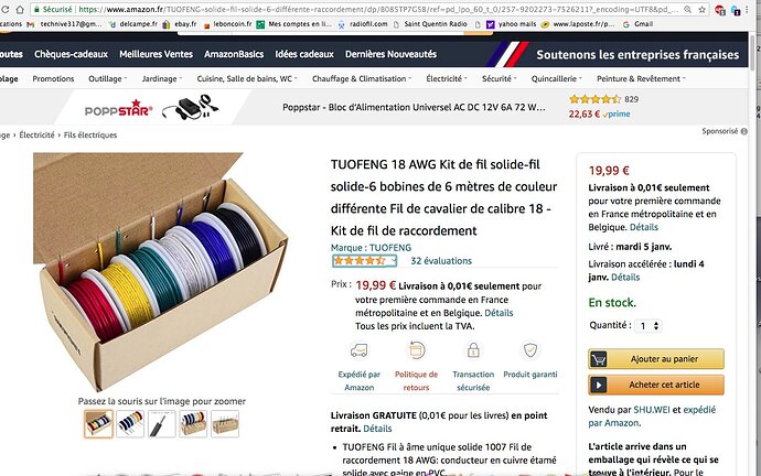AMAZON TUOFENG KIT FILS 18AWG