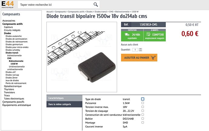 E44 DIODE TRANSIL BIP