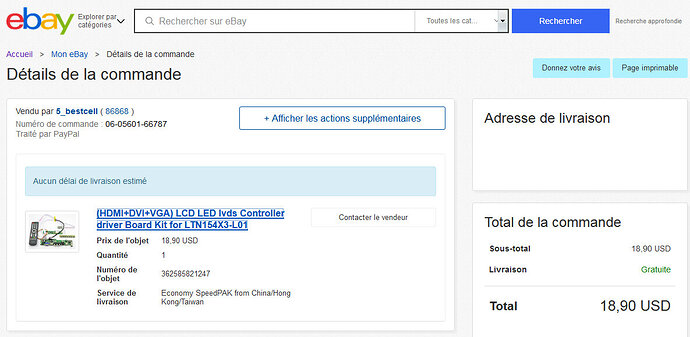 commande ebay