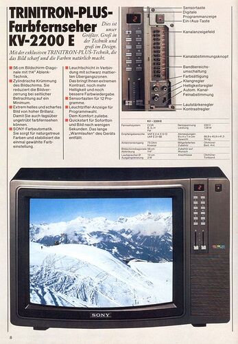 Sony trinitron 1978
