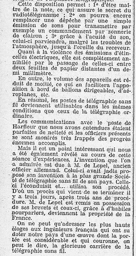 La Presse, 13 janvier 1911''