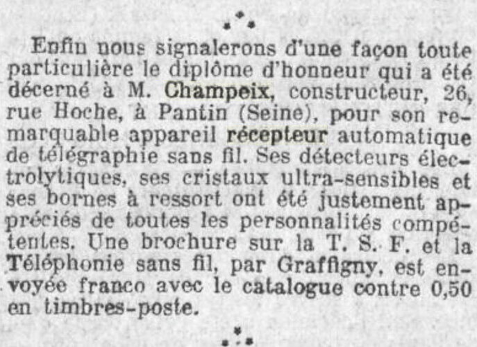 13 ème Concours Lépine Le Journal, 10 9 1913