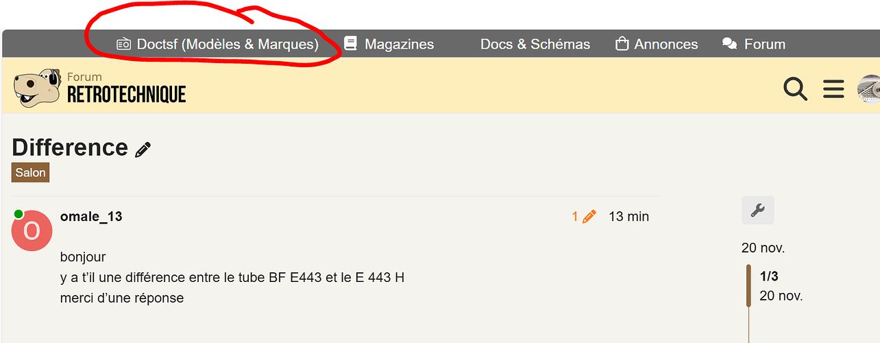 Difference entre le tube BF E443 et le E 443 H - Technique - Forum ...