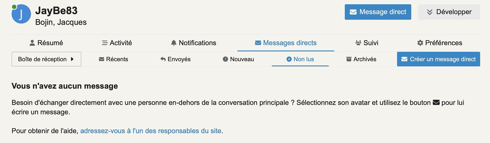 Messages directs