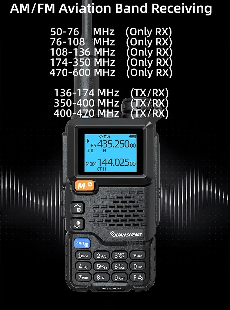 QUANSHENG UV-K5 50Mhz - 600MHz RX Handheld Transceiver 