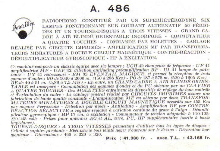 A486 Caractéristiques