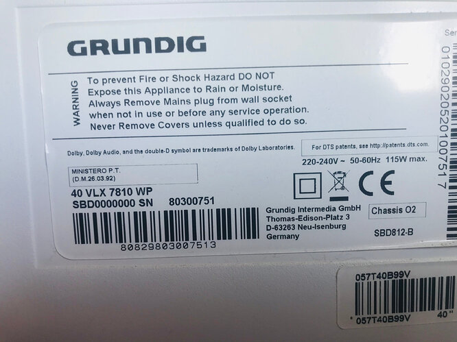 GRUNDIG TV 40 VLX 7810 WP