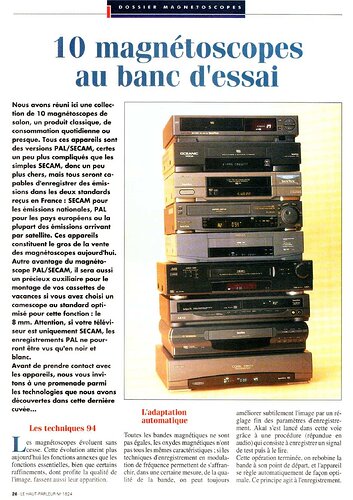 Dossier VHS HP 1824 1994-01