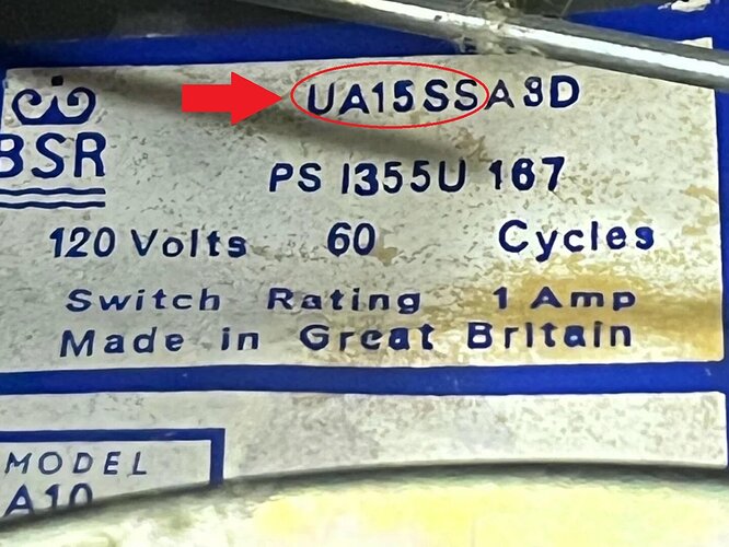BSR Type of label from the 1960s