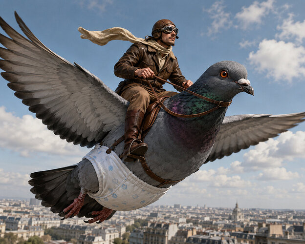 Pigeon avec couche culotte
