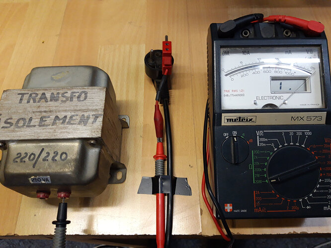 Test transfo isolement