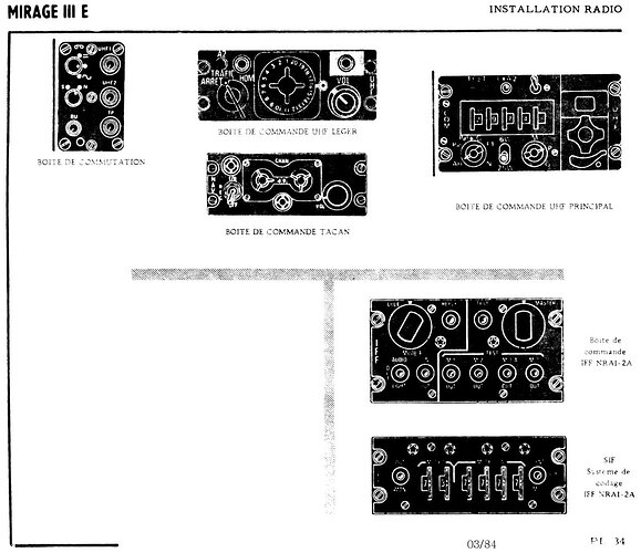 Mirage IIIE radio, IFF, TACAN