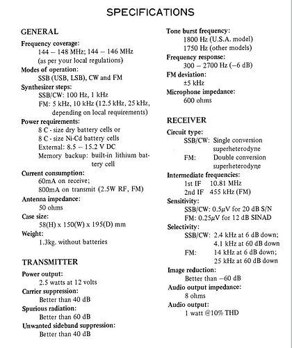 Specifications