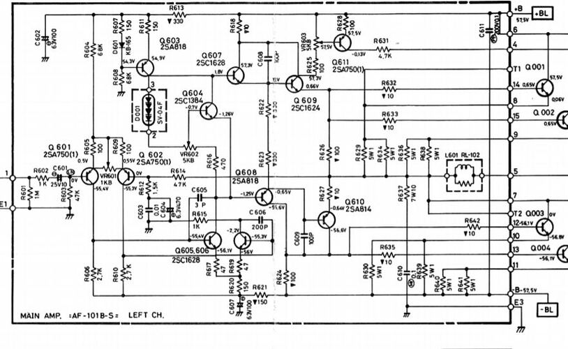 Rotel R1412 power amp schematic left