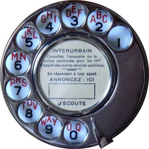 Cadran_Téléphonique_Modèle_Administratif_1927_avec_Disque_d'Appel_Normalisé_En_Laiton_Nickelé_(PTT_France)