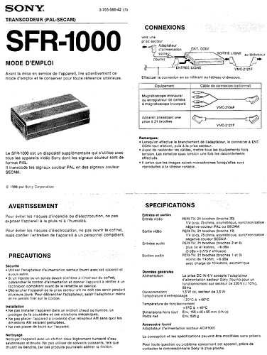 SONYS FR1000