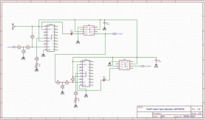 Modif lignes à retard verte avec TDA4565 déco 68705P3S