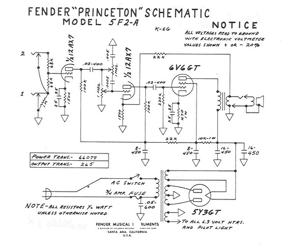 Fender 5F2a schematic