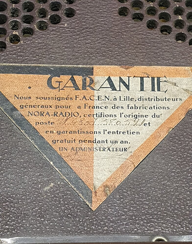 Nora Radio garantie
