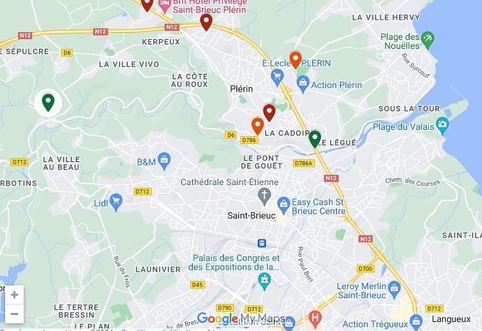 Disposition TNT Plérin 1 et 2 depuis Tregueux