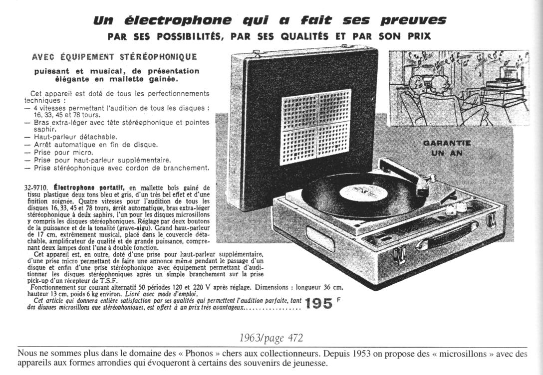 Tourne-disque Portable Philips AG 4000 - 1963 - 33/45/78 Tours - Vintage Fonctionnel