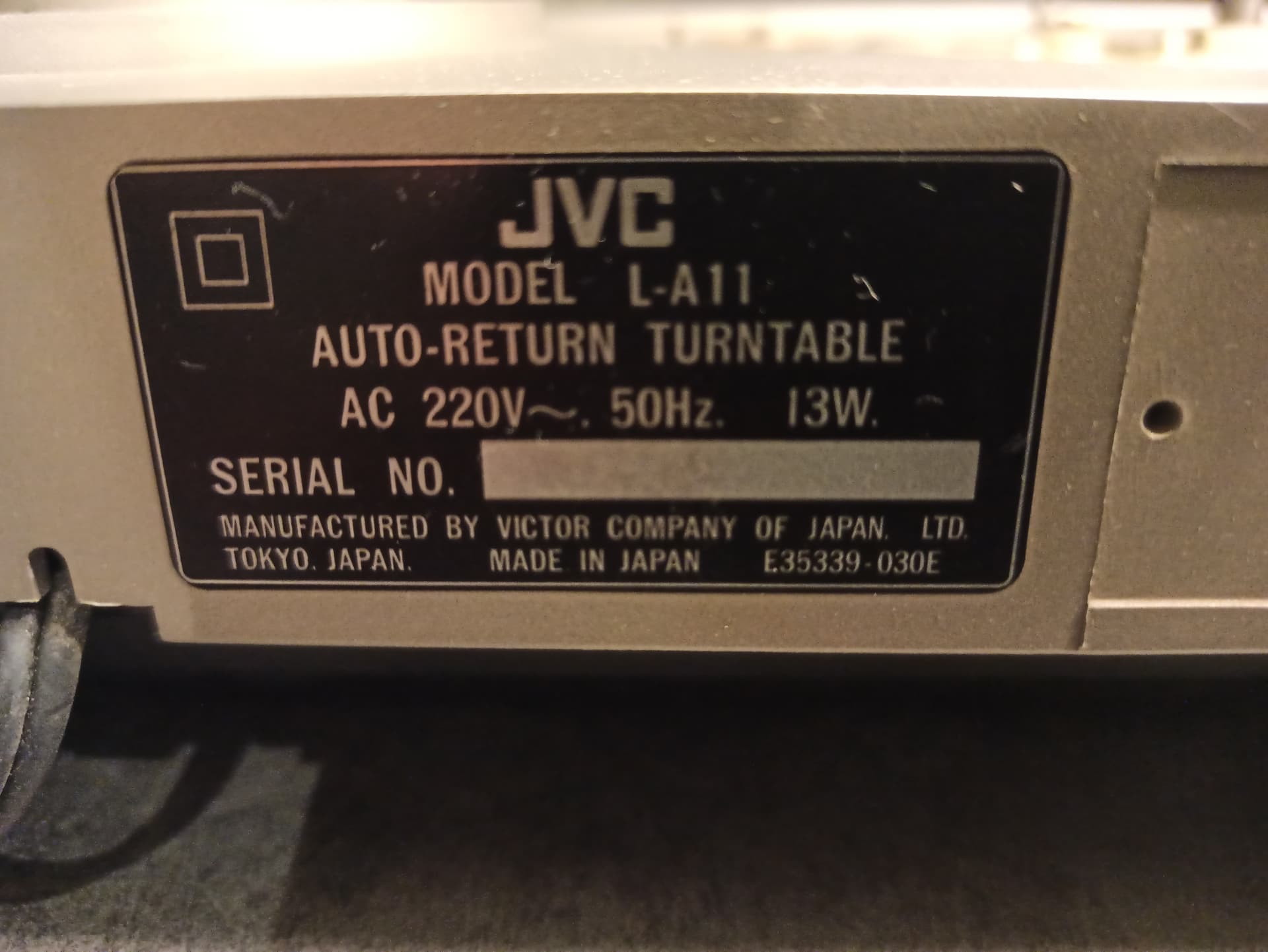 Platine Vinyle JVC L-A11 - Occasion Fonctionnelle