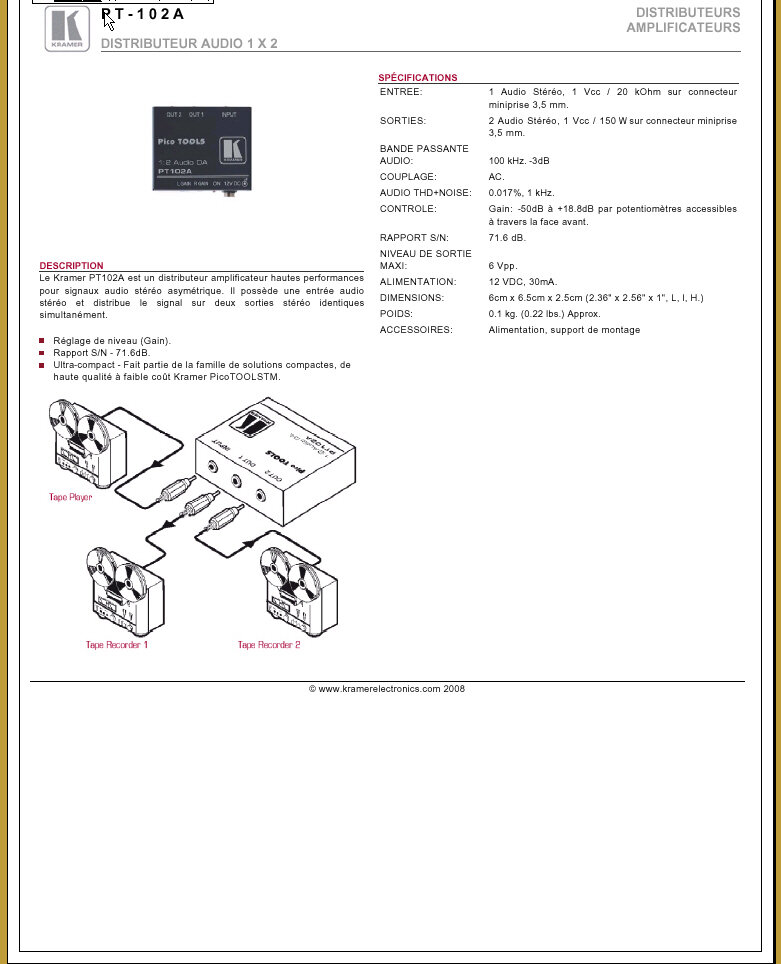 Kramer PT-102A Audio DA 1 In-2 Out-02.jpg
