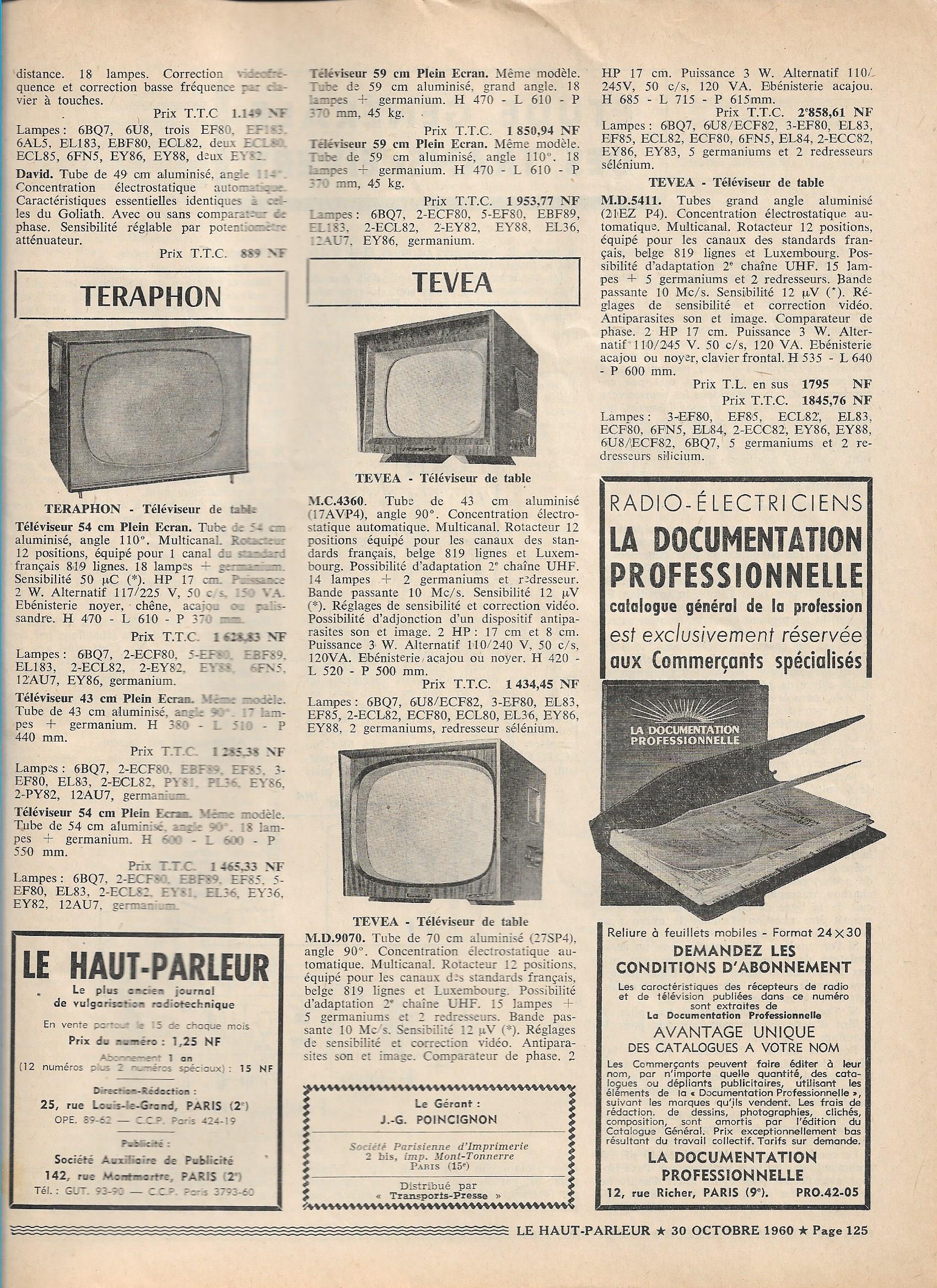 Téléviseur TEVEA 1959 - Télévision/vidéo - Forum Retrotechnique