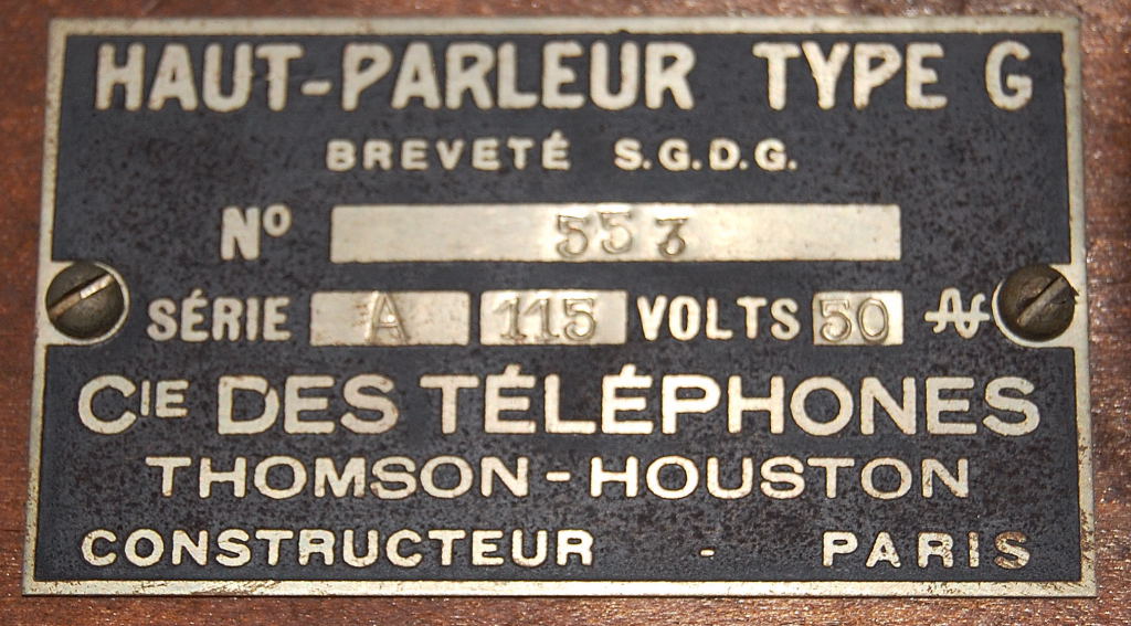 A VINTAGE CAST BRASS BRITISH THOMSON HOUSTON INDUCTION MOTOR DATA PLATE