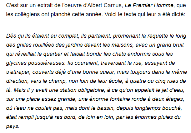 Dictée du Brevet 2019