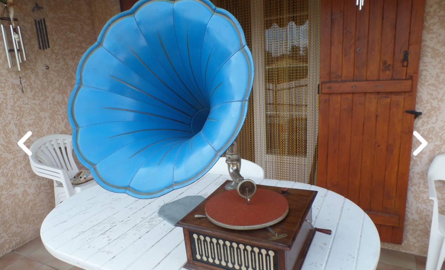 Meuble à musique vintage gramophone La voix de son maître