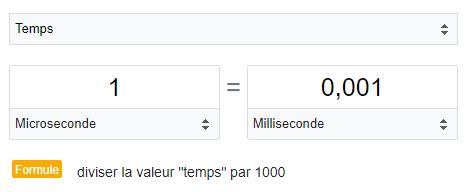 µs vers ms