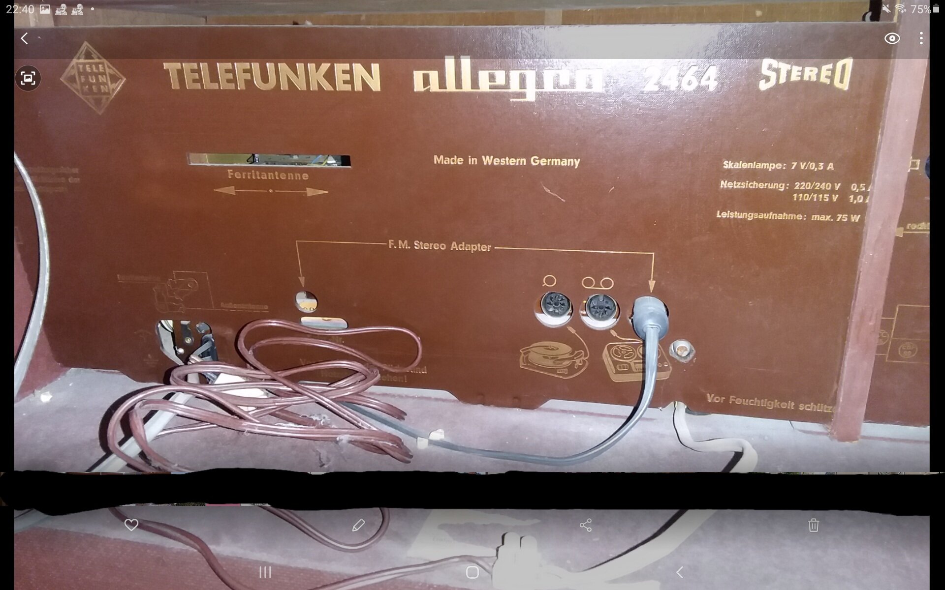Platine Tourne disque TELEFUNKEN ELEMENTA 8000 - 1968 - Label Emmaüs