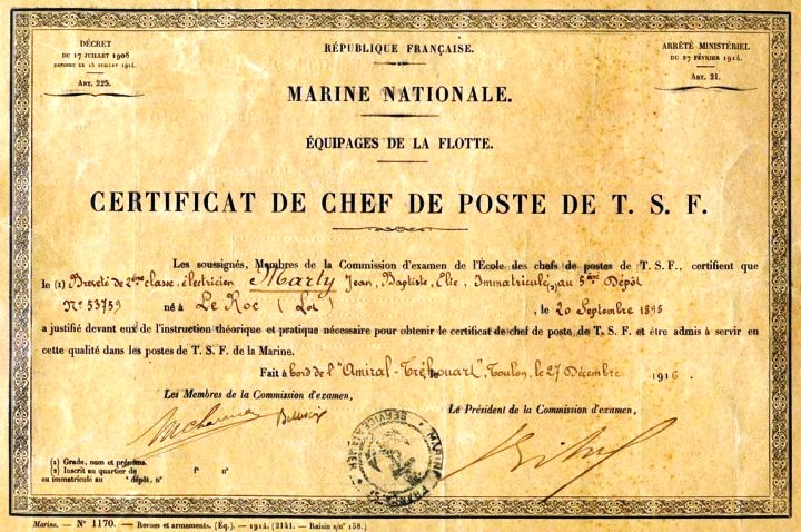 1916 Diplome-chef-de-poste