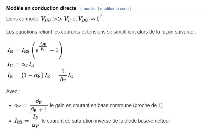 équation transistor