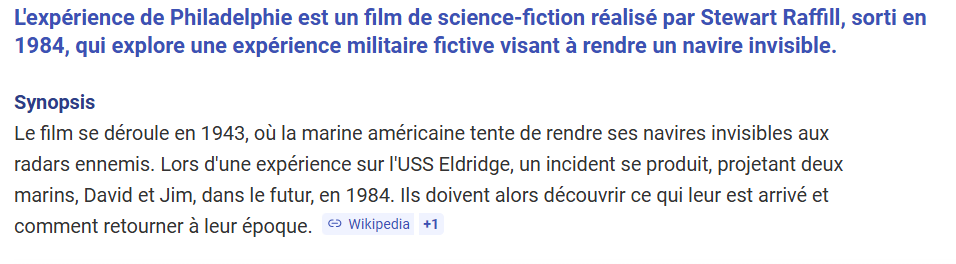 L'expérience de Philadelphie
