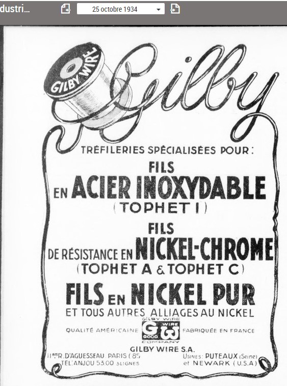 Rare bobine GILBY WIRE S.A.RUEIL fil d'enregistrement pour
