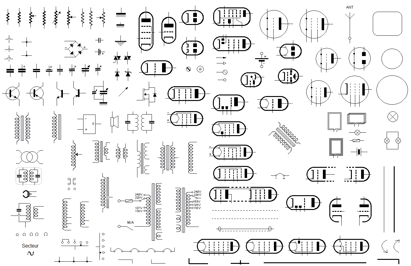 Symboles de composants TSF