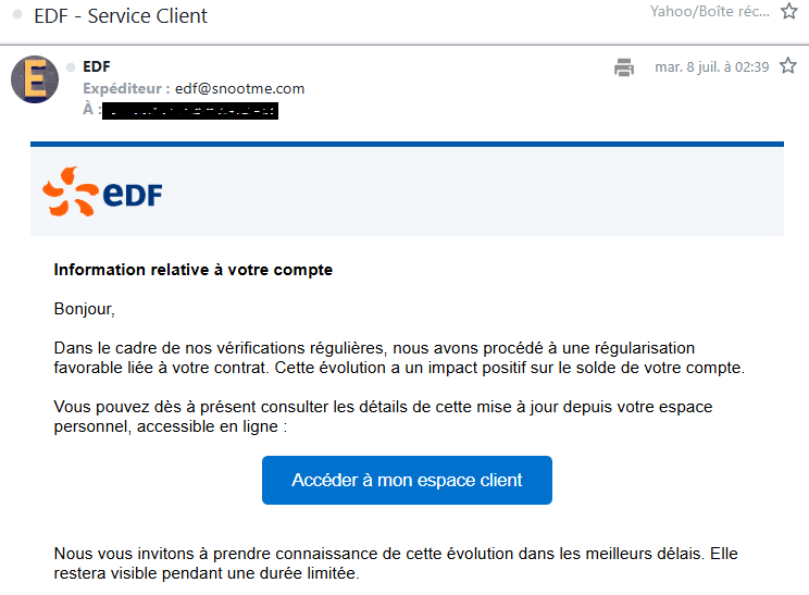 email soi disant d'EDF