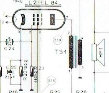 Détails schéma EL84 électrophone