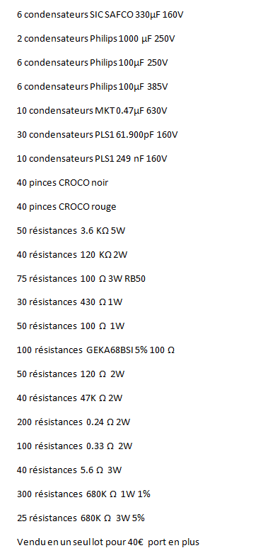 Lot Composants électroniques Anciens - Condensateurs, Résistances, Circuits Intégrés